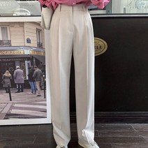 패션풀 여성용 허리 잘록 핀턱 일자 슬랙스 28797