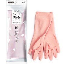 홈에디션명진 소프트컬러 고무장갑 중형 3켤레 세트, 1세트, 소프트핑크