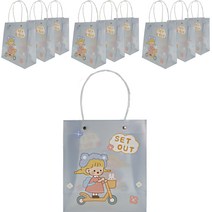 아이작큐브 캐릭터 PVC 쇼핑백 10p, 블루