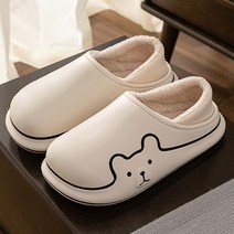 누즈 가을겨울 폭신폭신 따뜻한 거실 실내화, 화이트
