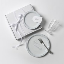 쓰임 블랑 라비에 접시 4p 세트, 소 2p + 대 2p, 화이트, 1세트