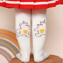 밀크마일 아동용 하트곰 플랜 타이즈