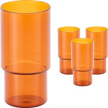 리본제이 플로라 내열 유리컵 480ml, 앰버, 4개