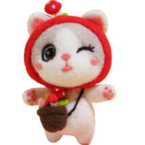 후니마켓 DIY 펠트 세트 고양이 43버섯 차량용1, 혼합색상, 1세트