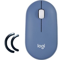 로지텍 PEBBLE 무선 마우스 M350 + 마우스 피트, 블루베리