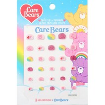 젤리스푼 케어베어 플레이 컬러 네일 스티커, 03 핑크하트, 1개