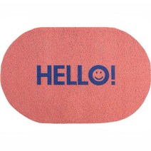 마이데일리 HELLO 심플 타원형 레터링 발매트, 핑크