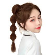 하이유니 버블 포니테일 가발 45cm, 라이트브라운, 1개