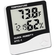 랩앤툴스 디지털 탁상형 온습도계 HTC-1, 블랙, 1개