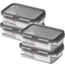 코멕스 에코젠 블럭형 투명 보관용기 직 780ml, 단품, 4개