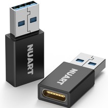 누아트 고출력 USB 3.0-C타입 PD/QC 변환 OTG 젠더, 블랙, 2개