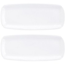 윤도자기 순백 직사각 접시 대, 화이트, 단품, 2개