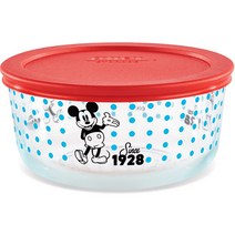 파이렉스 미키마우스 원형 유리볼 저장용기 레드 946ml, 1개