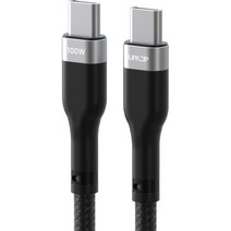 주파집 메탈쉴드 PD C타입-C타입 고속충전 케이블 100W, 블랙 + 그레이, 1개, 1.2m