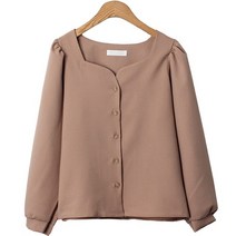 다이버 스퀘어 퍼프 버튼 블라우스 cpbl4929k31