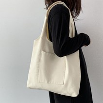 씨오브비 여성용 모던 심플 캔버스 에코백