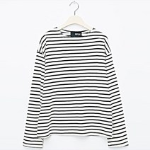 비엔엑스 심플 라운드넥 스트라이프 긴팔 티셔츠 BV1TS020L0