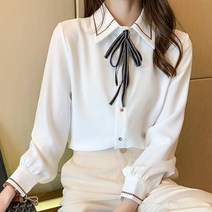 언헤브 리본 매듭 셔츠