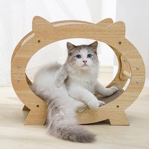 댕이와냥이 고양이 리필형 원목 하우스 스크래쳐, 혼합색상, 1개