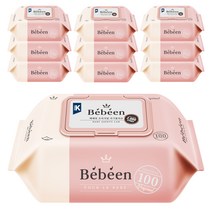 베베앙 오리지널 아기물티슈 캡형, 10팩, 100매