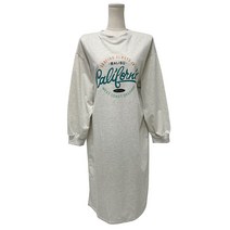 플랜데이 여성용 데일리 박시핏 캘리포니아 레터링 롱 원피스