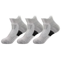 남성용 지앤와이 두꺼운 운동 등산 스포츠 양말 3켤레 55g, 그레이