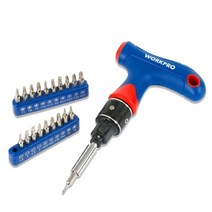 워크프로 더블 T 핸들 라쳇 스크류 드라이버 세트, 1세트