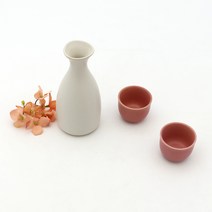 달소금 핸드메이드 도자기 꽃봉 러블리 술병 술잔세트, 1세트, 술병 + 술잔 2p