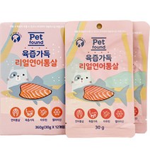 펫파운드 강아지 고양이 육즙가득 리얼연어통살 30g x 12p, 연어, 1개