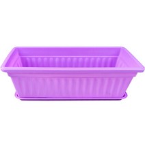 아로무드 발코니 직사각형 플라스틱 화분 + 화분받침 세트, 퍼플