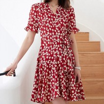 페이퍼먼츠 클로버 리본 랩 프릴 미니 원피스 04101