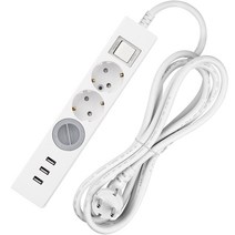 스윗홈 과부하 차단 USB 3포트 멀티탭 3구 3m + 안전커버 세트, 1세트