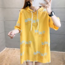 메이첼 여성용 파스텔 후드 데일리 반팔 티셔츠 02431