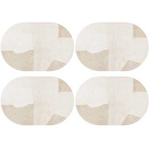 요롬코롬 타원형 가죽 테이블 매트 4p, 02, 45 x 30 cm