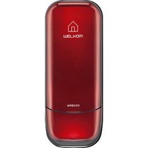 웰콤 번호전용 보조키형 디지털 도어락 다크 레드 WRB100, 방문설치