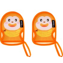 마니또 쥬쥬 유아 목욕장갑 키즈, 몽키, 2개