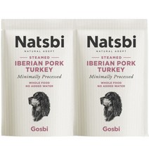 나츠비 반려견 스팀 화식 이베리안 포크 터키 주식 파우치, 200g, 2개, 칠면조
