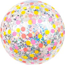 두로카리스마 반짝반짝 스팽글 투명 물방울 비치볼, 30cm, 혼합색상