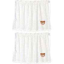 지앤와이 차량용 흡착 하얀 폼폼 햇빛가리개, 곰1, 2개