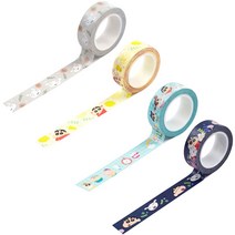 짱구는못말려 마스킹 테이프 4종 세트, B 꽃흰둥이, C 상큼짱구, F 짱구와친구들, H꽃과함께, 1세트