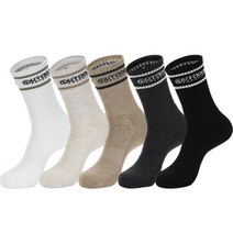 아웃도어프로덕트 클래식 더블 쿠션 크루 양말 5족 세트, 컬러믹스