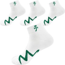 까스텔바작 남성용 쿠션 칼리데일 중목양말 4켤레 세트 CSM-135, 그린