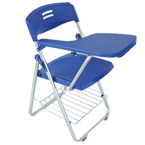 레투스토 접이식 일체형 컬러 받침대 책상 의자, 블루, 1개