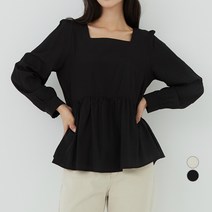 아피나르 스퀘어넥 플레어핏 블라우스