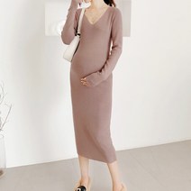 루덴스 임산부 브이넥 라인 임부복 원피스