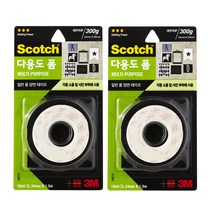 3M 스카치 다용도 폼 앙면 테이프 24mm x 1.5m, 2개
