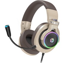 HP 7.1채널 스테레오 서라운드 사운드 USB LED 게이밍 헤드셋 H500GS, 골드