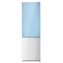 하이얼 글램 글라스 일반형냉장고 방문설치, 스카이블루 + 화이트, HRP255MDMW