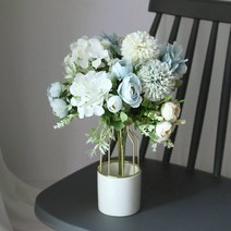 조화 파스텔 수국 믹스, 블루