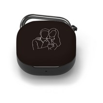구스페리 흑백 갤럭시 버즈2/버즈라이브/버즈프로 투명 젤리 키링 케이스, 커플사진